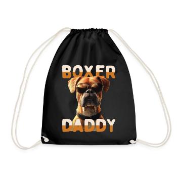 Deutscher Boxer Dad Hund Papa Vatertag Boxer Daddy - Turnbeutel - Schwarz - Vorne