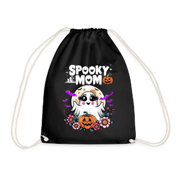 Halloween Maman effrayante Fantôme Citrouille fantôme Maman - Sac de sport léger - noir - Devant
