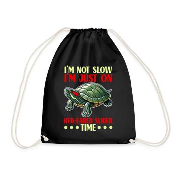 Tortue Tortue à oreilles rouges - Sac de sport léger - noir - Devant
