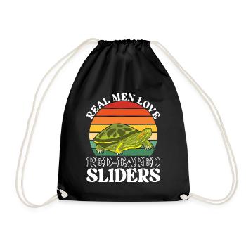 Turtle Red-eared Turtle - Drawstring Bag - black - Front