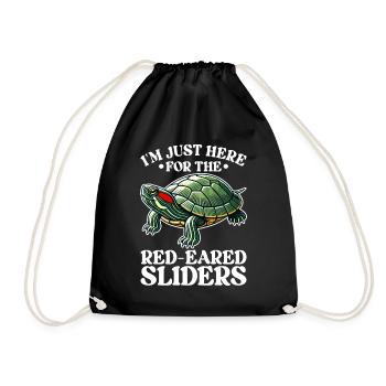 Turtle Red-eared Turtle - Drawstring Bag - black - Front