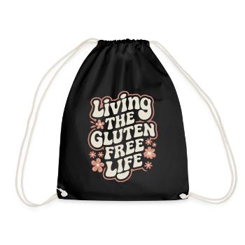Enjoying the Gluten-Free Life - Drawstring Bag - black - Front