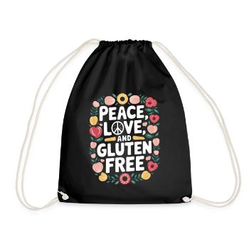 Paix, amour et sans gluten - Sac de sport léger - noir - Devant