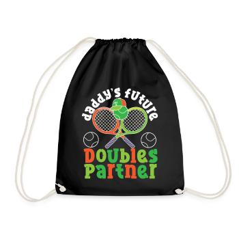 Funny Tennis Player Racket Daddy's - Turnbeutel - Schwarz - Vorne