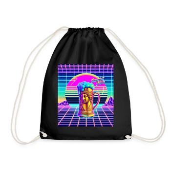 Bayrisch Retro Design Volksfest Geschenk Bier - Turnbeutel - Schwarz - Vorne