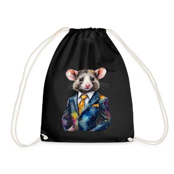 Costume Opossum Imprimé Animal Coloré - Sac de sport léger - noir - Devant