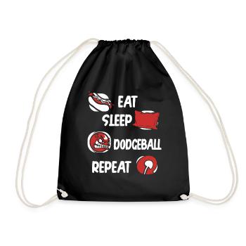 Eat Sleep Dodgeball Repeat Team Game Prisonball - Drawstring Bag - black - Front