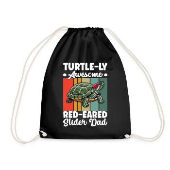 Tortue Tortue à oreilles rouges - Sac de sport léger - noir - Devant