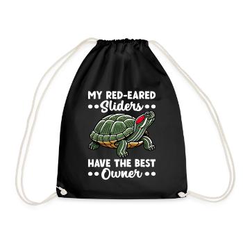 Turtle Red-eared Turtle - Drawstring Bag - black - Front