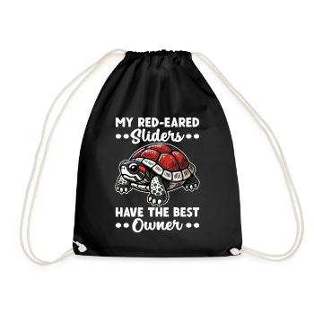 Tortue Tortue à oreilles rouges - Sac de sport léger - noir - Devant
