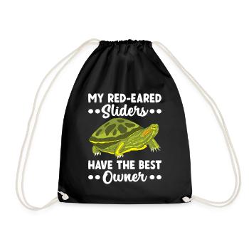 Turtle Red-eared Turtle - Drawstring Bag - black - Front
