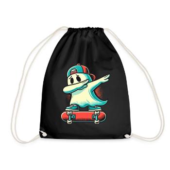 Skateboaring Dabbing Fantôme Drôle Halloween - Sac de sport léger - noir - Devant