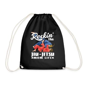 Rockin' The Jiu-Jitsu Mom Life - Drawstring Bag - black - Front