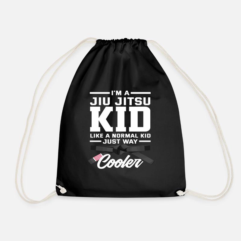 I Am A Jiu Jitsu Kid Much Cooler - Drawstring Bag - black