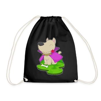 Dog Halloween Vampire - Drawstring Bag - black - Front