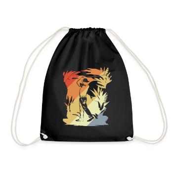 Vintage Golfer - Drawstring Bag - black - Front