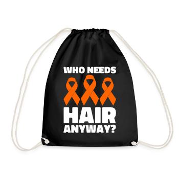 leukemia awareness blood cancer fight - Drawstring Bag - black - Front