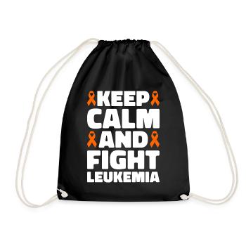 leukemia awareness blood cancer fight - Drawstring Bag - black - Front