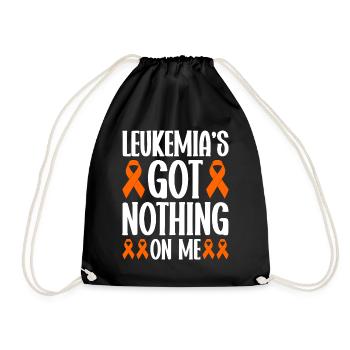 leukemia awareness blood cancer fight - Drawstring Bag - black - Front
