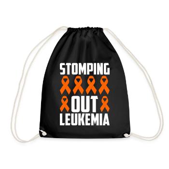 leukemia awareness blood cancer fight - Drawstring Bag - black - Front