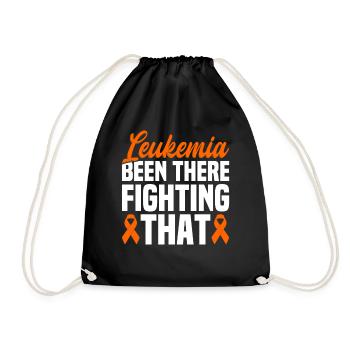 leukemia awareness blood cancer fight - Drawstring Bag - black - Front
