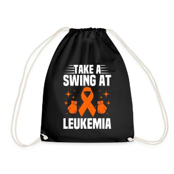 leukemia awareness blood cancer fight - Drawstring Bag - black - Front