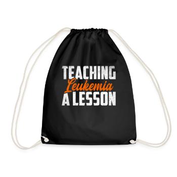 leukemia awareness blood cancer fight - Drawstring Bag - black - Front