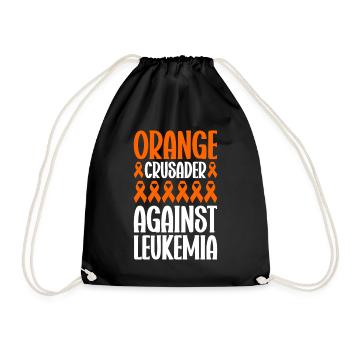 leukemia awareness blood cancer fight - Drawstring Bag - black - Front