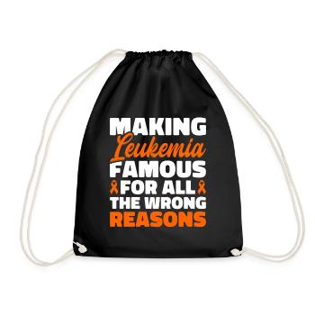 leukemia awareness blood cancer fight - Drawstring Bag - black - Front