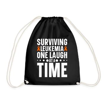 leukemia awareness blood cancer fight - Drawstring Bag - black - Front