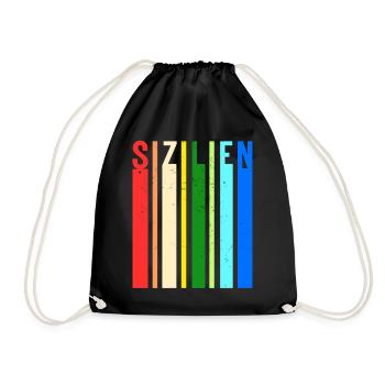Sizilien Italien Urlaub Sicilia Idee - Turnbeutel - Schwarz - Vorne