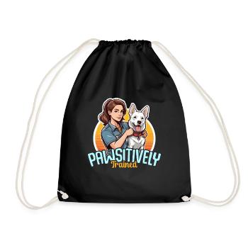 Dog Trainer Pawsitively Trained Animal Behaviorist - Drawstring Bag - black - Front