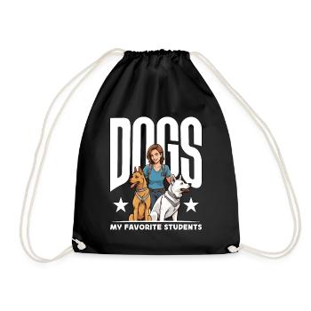 Dog Trainer Dogs My Favorite Students Animal Lover - Drawstring Bag - black - Front