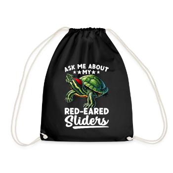 Tortue Tortue à oreilles rouges - Sac de sport léger - noir - Devant