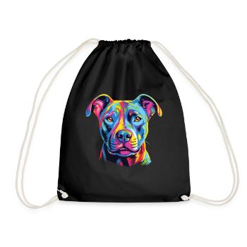 Watercolor Colorful American Hairless - Drawstring Bag - black - Front