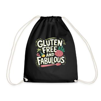 Gluten-free and fabulous - Drawstring Bag - black - Front