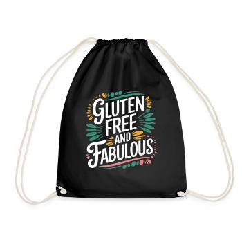 Glutenfrei Und Fabelhaft Motiv - Turnbeutel - Schwarz - Vorne