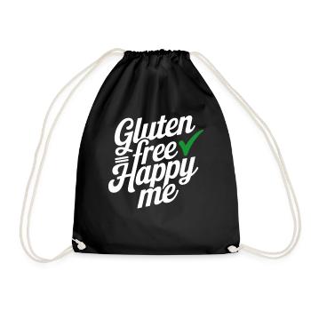 Gluten Free Happy I - Drawstring Bag - black - Front