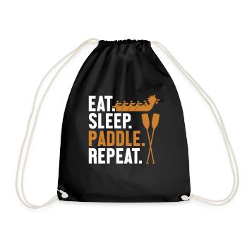 Eat Sleep Paddle Repeat Team Paddler Drummer - Drawstring Bag - black - Front