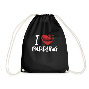 I love Paddling Paddler Drummer Team Lover Dragon - Drawstring Bag - black - Front