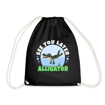 See You Later Alligator - Drawstring Bag - black - Front