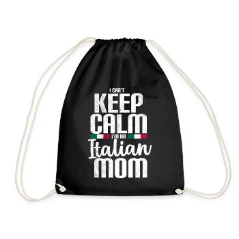 Italian Mother - Funny Saying - Drawstring Bag - black - Front