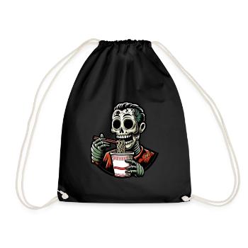 Zombie Ramen Noodles for Scary Movies Japanese - Drawstring Bag - black - Front