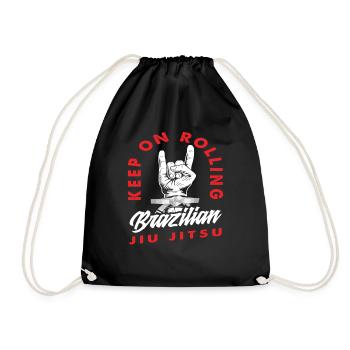 Keep On Rolling Brazilian Jiu Jitsu - Drawstring Bag - black - Front
