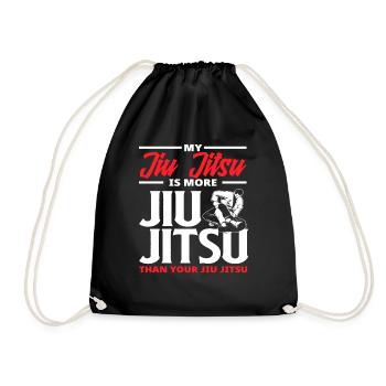 Mein Jiu Jitsu Ist Mehr Jiu Jitsu Als Dein Jiu - Turnbeutel - Schwarz - Vorne