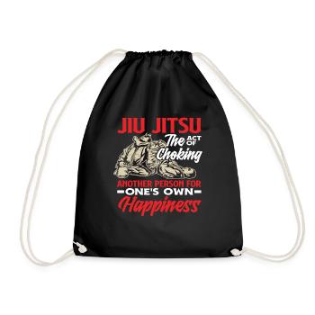Jiu Jitsu The Act Of Choking Happiness - Drawstring Bag - black - Front