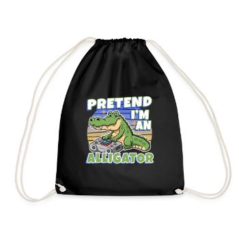 Pretend I'm An Alligator - Drawstring Bag - black - Front
