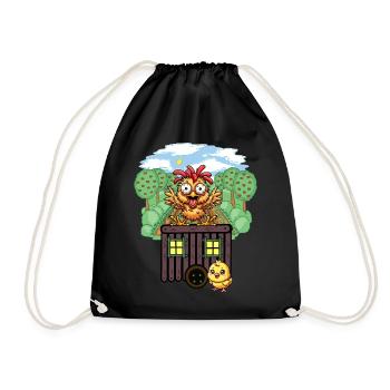Poulets Poulet Construction Remorque Jardin Poulailler - Sac de sport léger - noir - Devant