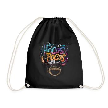 Hocus Pocus Bunter Kaffee Halloween Lustig - Turnbeutel - Schwarz - Vorne