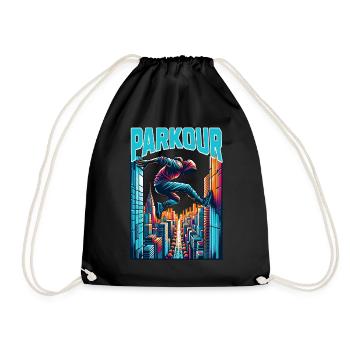 Parkour - Drawstring Bag - black - Front